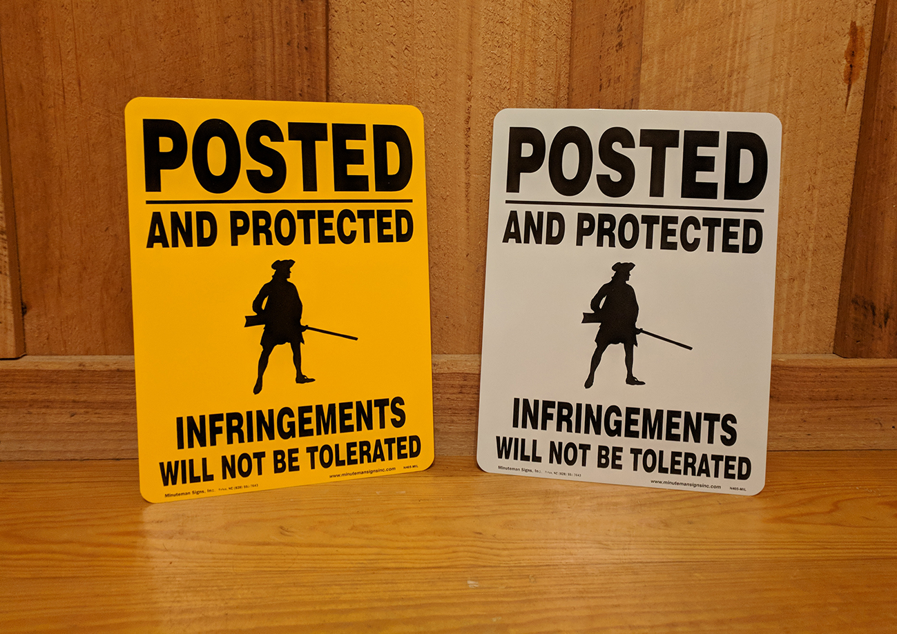 Yellow Aluminum Posted and Protected by Minuteman Sign No Trespassing